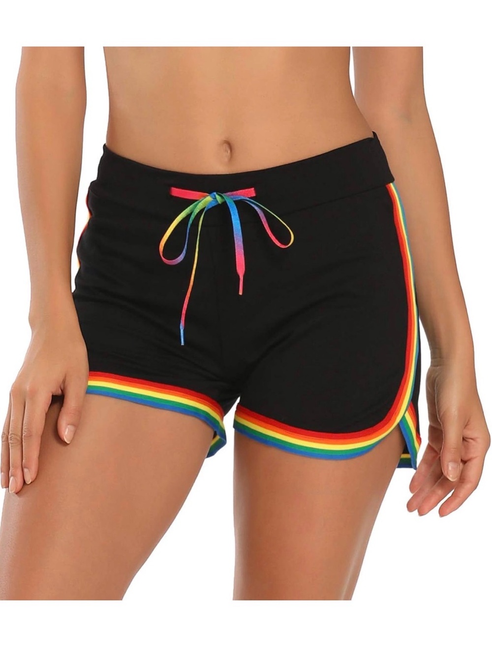 Black Rainbow Cotton Shorts XL
